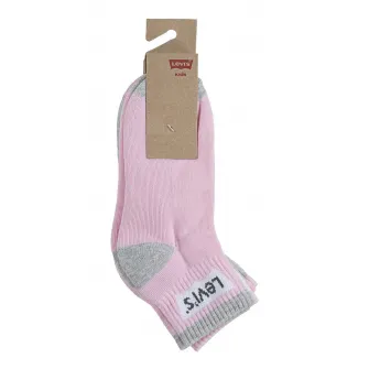 Levi's, Set de sosete scurte cu logo - 3 perechi, Alb, Gri melange, Roz, 27-35 EU