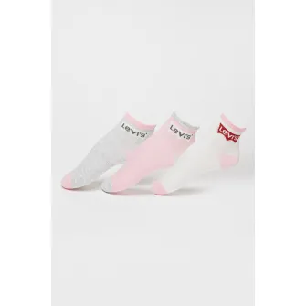 Levi's, Set de sosete scurte cu model colorblock - 3 perechi, Gri deschis, Alb, Roz pastel, 37.5-40 EU