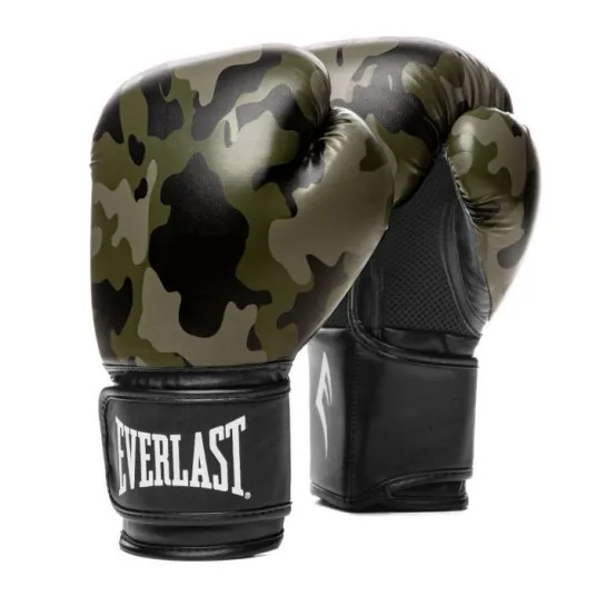 Manusi box de antrenament Everlast Spark, 12 OZ, camuflaj verde