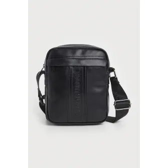 Pepe Jeans London, Geanta crossbody de piele ecologica Wolf Brant, Negru