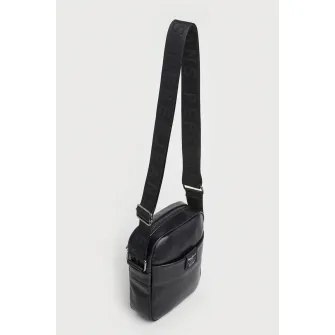 Pepe Jeans London, Geanta crossbody de piele ecologica Wolf Brant, Negru