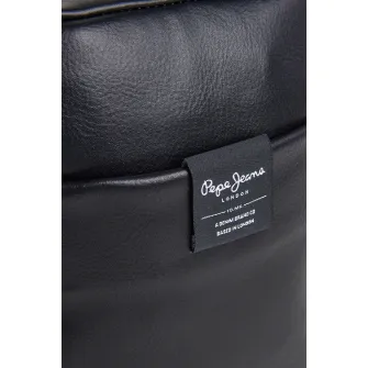 Pepe Jeans London, Geanta crossbody de piele ecologica Wolf Brant, Negru