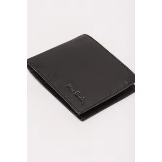 Pierre Cardin, Portofel de piele pliabil cu protectie RFID, Negru