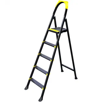 Scara otel pliabila simpla cu platforma 4+1 trepte Smart Stoarge 1503, 125 kg