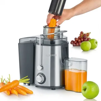 Storcator fructe, Severin, 400 W, 2 viteze, Inox, Argintiu
