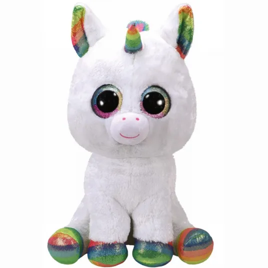 Jucarie de plus TY - Beanie Boos, Unicornul Pixy, 42 cm, alb