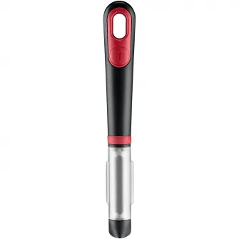 Accesoriu pentru decojit legume si fructe Tefal Ingenio, lama zimtata, inox, capac de protectie, negru & rosu