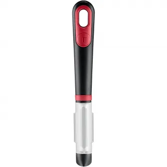 Accesoriu pentru decojit legume si fructe Tefal Ingenio, lame duble, inox, capac de protectie, negru & rosu