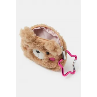 Accessorize London, Geanta in forma de urs cu talisman, Maro camel, Roz