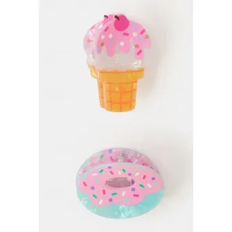 Accessorize London, Set de clame de par - 2 piese, Albastru pastel, Roz pastel