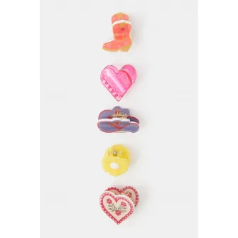 Accessorize London, Set de clame de par - 5 piese, Multicolor