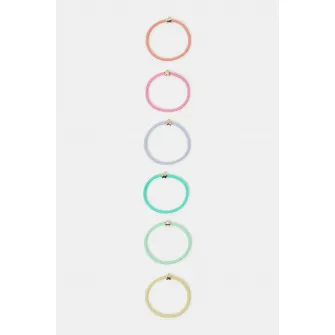 Accessorize London, Set de elastice de par - 6 piese, Multicolor