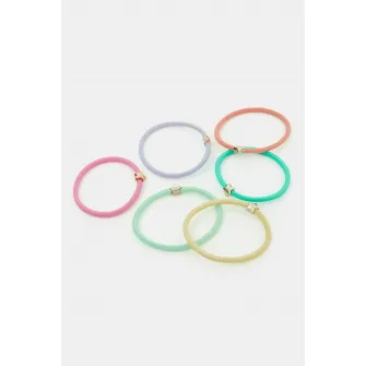 Accessorize London, Set de elastice de par - 6 piese, Multicolor