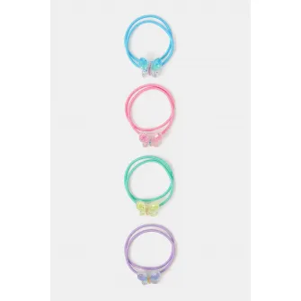 Accessorize London, Set de elastice de par - 8 piese, Multicolor