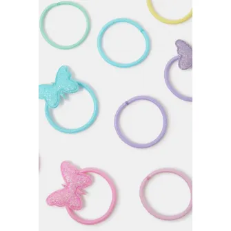 Accessorize London, Set de elastice de par cu fluturi - 24 piese, Multicolor