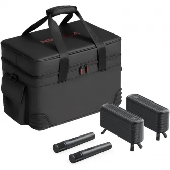 All-in-One Entertainment Kit Anker Nebula X1, 2 boxe wireless, 2 microfoane wireless, husa pentru transport, Negru
