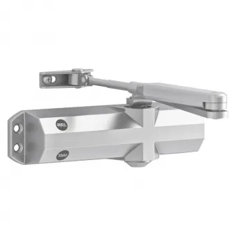 Amortizor cu brat Hold-Open Yale seria 4500, aluminiu, rezistent la foc, Argintiu