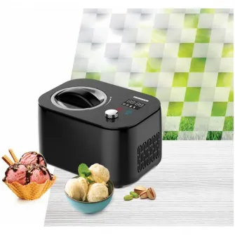 Aparat de facut inghetata Heinner IceDelight HICM-DW14BK, 100 W, Capacitate: 1 l, Ecran LED cu mod functionare si timer, Control tactil si buton rotativ, Compresor incorporat, Functii: inghetata, iaurt, mixare, racire, bol inghetata detasabil, Negru