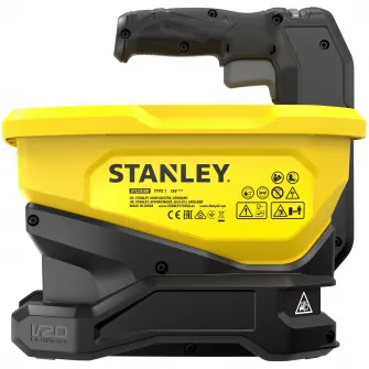 Aparat/dispozitiv de imprastiat gazon/fertilizator/ingrasamant/seminte/sare Stanley FatMax STCOE300B, 18V V20, 6 viteze, latime imprastiere 13-18 cm, capacitate rezervor 5L, nu include incarcator/acumulator in setul de livrare