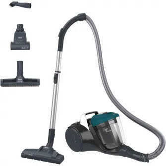 Aspirator fara sac Hoover Breeze BR71BR30011, 700W, Tehnologie ciclonica, 2 L, Filtru Lavabil EPA, raza 8 m, Roata Frontala Rotativa 360°, Negru/Albastru