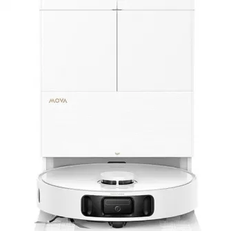 Aspirator robot cu mop MOVA E50 Pro Ultra Robot Vacuum, 30.000 Pa, 5.200mAh, 200 min, MaxiReach™, statie inteligenta, White