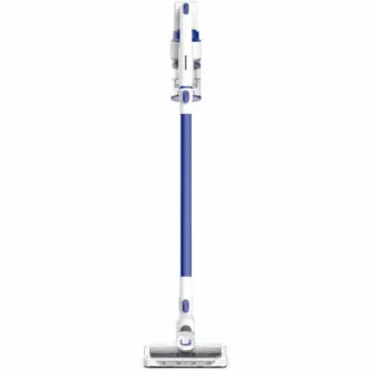 Aspirator vertical Heinner FastClean 140 HSVC-PDC140BL, Utilizare dubla: aspirare de mana sau verticala, Perie electrica cu LED, Acumulator Li: 22.2V, 2200mah, Motor DC, Putere: 140W, 2 viteze, Autonomie (low/high): 44/22 min, Filtru HEPA, Alb/Albastru