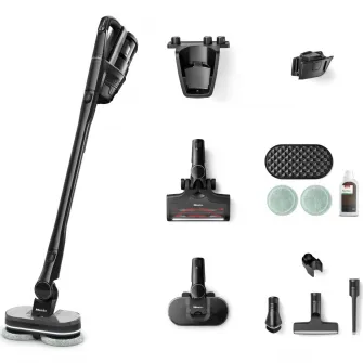 Aspirator vertical Miele Triflex HX3 Aqua, 3 in 1, 25,2 V, 0,5 l, autonomie 70 min, Negru Obsidian