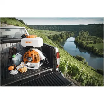 Atomizor pe benzina STIHL SR 430, putere 2.9 KW, 63.3 CC, rezervor 14 L, distanta pulverizare 14.5 m