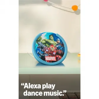 Boxa inteligenta Amazon Echo Pop Kids, Alexa, Wi-Fi, Bluetooth, control parental, Disney Princess