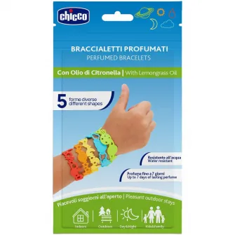 Bratari din silicon pentru copii, Chicco, NaturalZ, 5 buc, 3 ani+