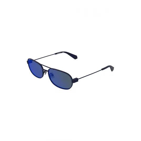 CALVIN KLEIN JEANS, Ochelari de soare dreptunghiulari cu rama metalica, Albastru indigo, 58-17-140