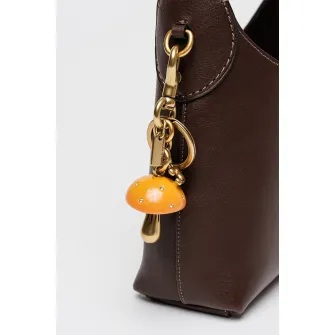 COACH, Breloc cu talisman ciuperca, Alb, Galben sofran