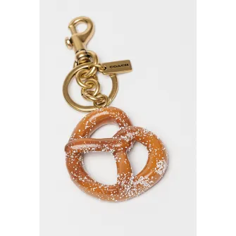 COACH, Breloc cu talisman covrig, Alb, Auriu, Bronz