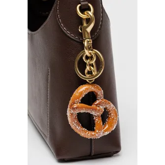 COACH, Breloc cu talisman covrig, Alb, Auriu, Bronz