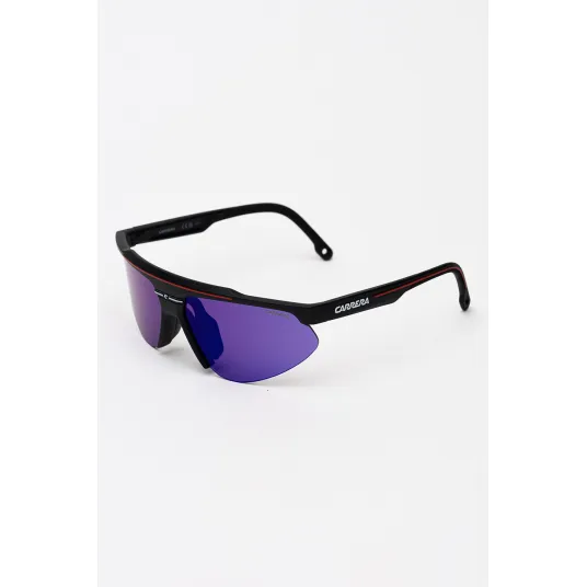 Carrera, Ochelari de soare wrap cu lentile oglinda, Negru, 70-09-140