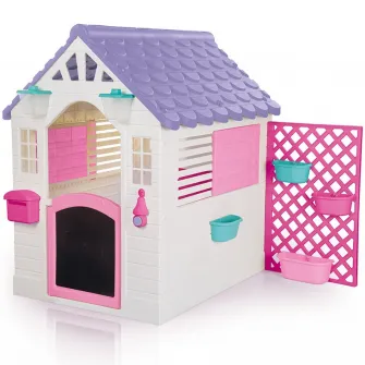 Casuta pentru copii Dolu, Garden Playhouse, alb/roz