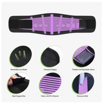 Centura de slabit ?Omelivon®, tip corset, refacere postnatala, suport lombar, compresie dubla, talie si abdomen, neopren, modelare, corector postura, rosu, marime xl