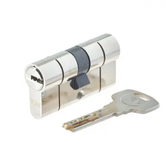 Cilindru patentat Yale 2100, 30x30 mm, 10 pini, alama, 5 chei cu amprenta, nichelat