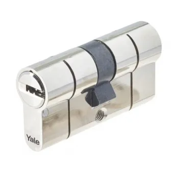 Cilindru patentat Yale 2100, 35x45 mm, 10 pini, alama, 5 chei cu amprenta, nichelat