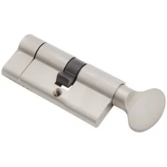Cilindru siguranta patentat cu buton Yale 2100, alama, 5 chei cu amprenta, 30 x 40 mm, nichelat