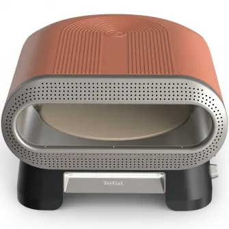 Cuptor electric pentru pizza Tefal Pizza Pronto JM600TE0, 2600 W, 4 trepte de temperatura, piatra rotativa automata, paleta pentru pizza, maro & argintiu