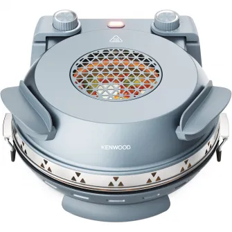 Cuptor pizza Kenwood KPO10.000GY, 1500W, 5 setari, 400°C, 2 palete, piatra ceramica, fereastra vizionare, dimensiuni compacte, albastru