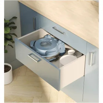 Cuptor pizza Kenwood KPO10.000GY, 1500W, 5 setari, 400°C, 2 palete, piatra ceramica, fereastra vizionare, dimensiuni compacte, albastru