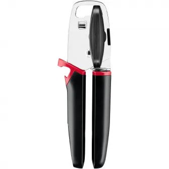 Deschizator pentru conserve, borcane si sticle Tefal Ingenio, inox, compatibilitate cu masina de spalat vase, negru & rosu