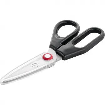 Foarfeca de bucatarie Tefal Ingenio, inox, lame detasabile, capac de protectie, compatibilitate cu masina de spalat vase, negru & rosu