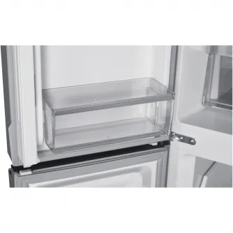 Frigider side-by-side Tesla RM4700FHBE, 466 l, Clasa E, Total No Frost, Motor Inverter, Zona convertibila, Metal Cooling, Display LED, H 180 cm, Sticla Neagra