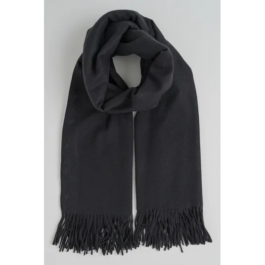 GUESS, Esarfa cu franjuri, Negru