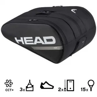 Geanta tenis, HEAD, Tenis Tour, XL, Negru/ Alb