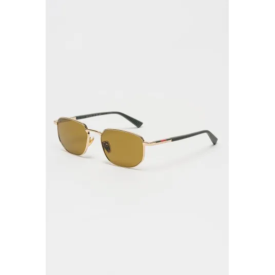 Gucci, Ochelari de soare patrati cu lentile uni, Auriu, Verde masliniu inchis, 54-19-145