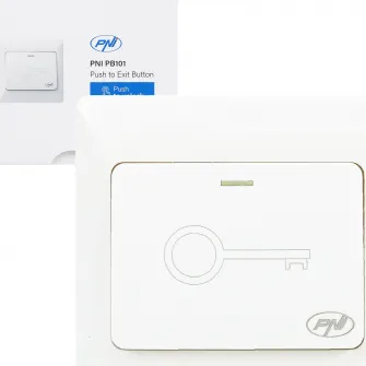 Intrerupator de acces incastrabil PNI PB101 contact iesire NO/COM, max. 36V 3A, alb